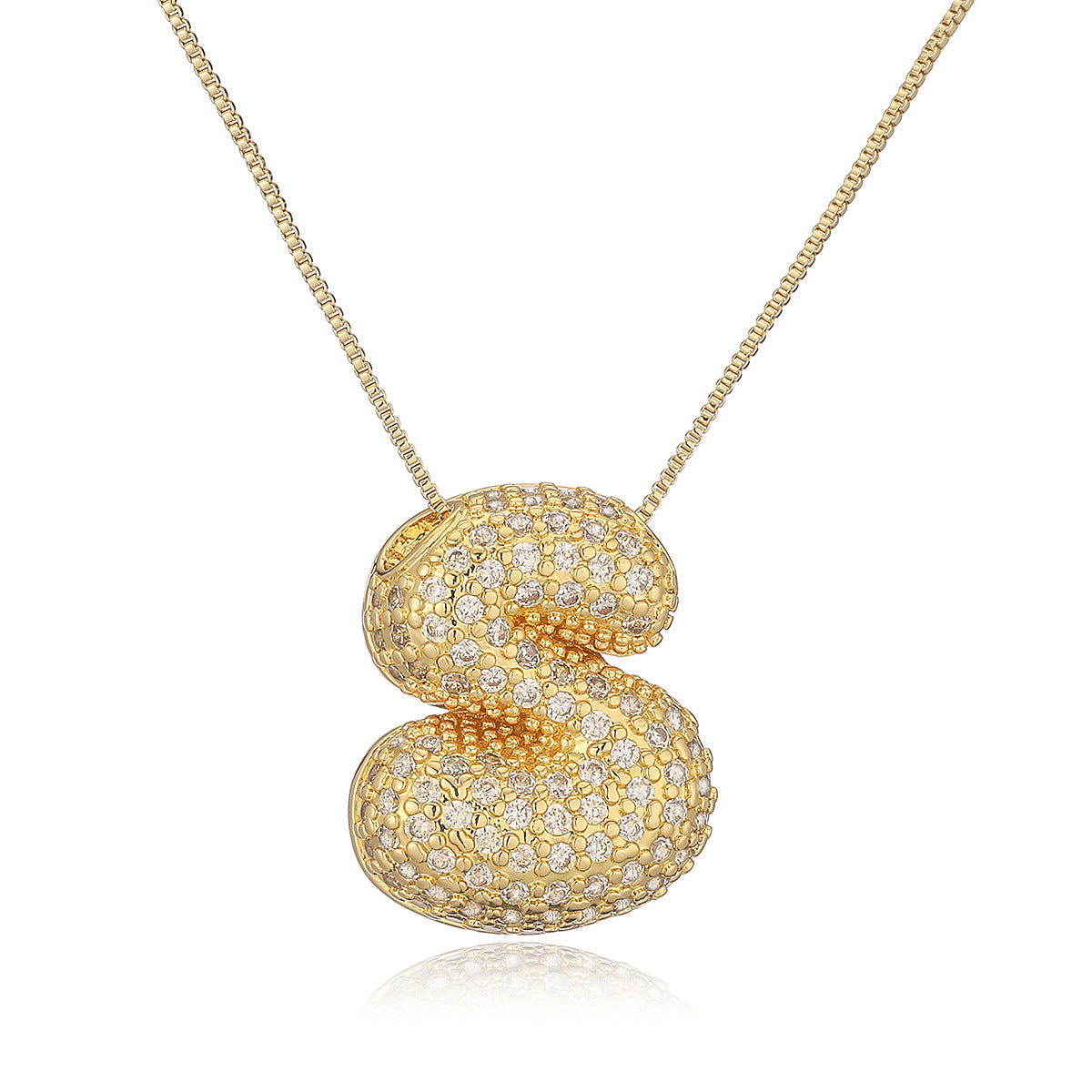 Collana a forma di lettera minimalista in rame placcato oro vero da donna