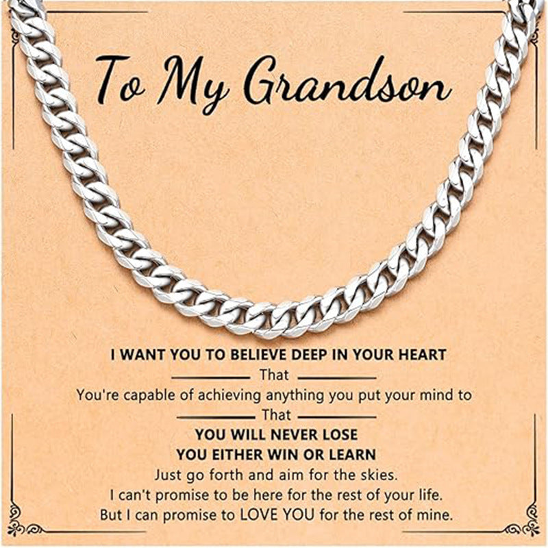 Streetwear Geometric Brass Cuban Link Chain Necklace with Cubic Zirconia for Men