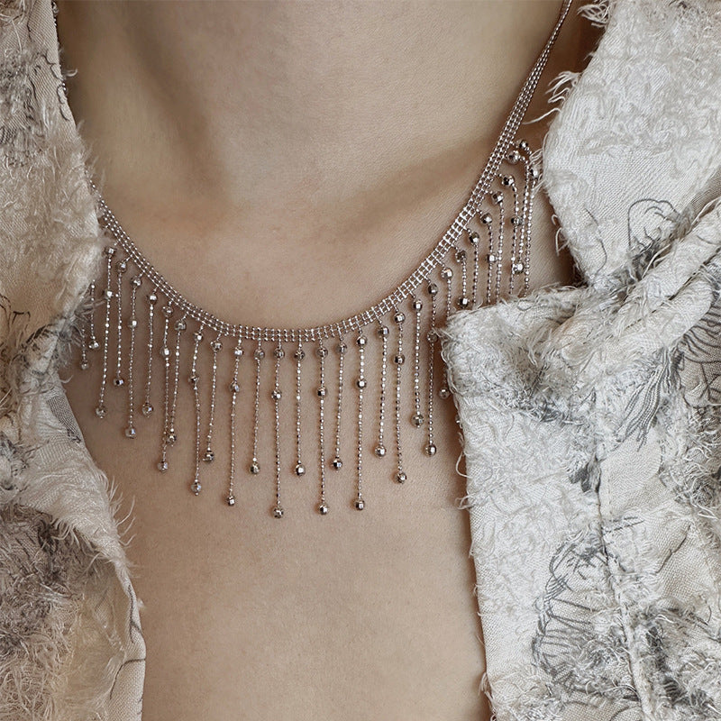 Collana con Pendente Nappa Minimalista da Donna, a Forma Geometrica, Placcata Rame, Catenina per Clavicole