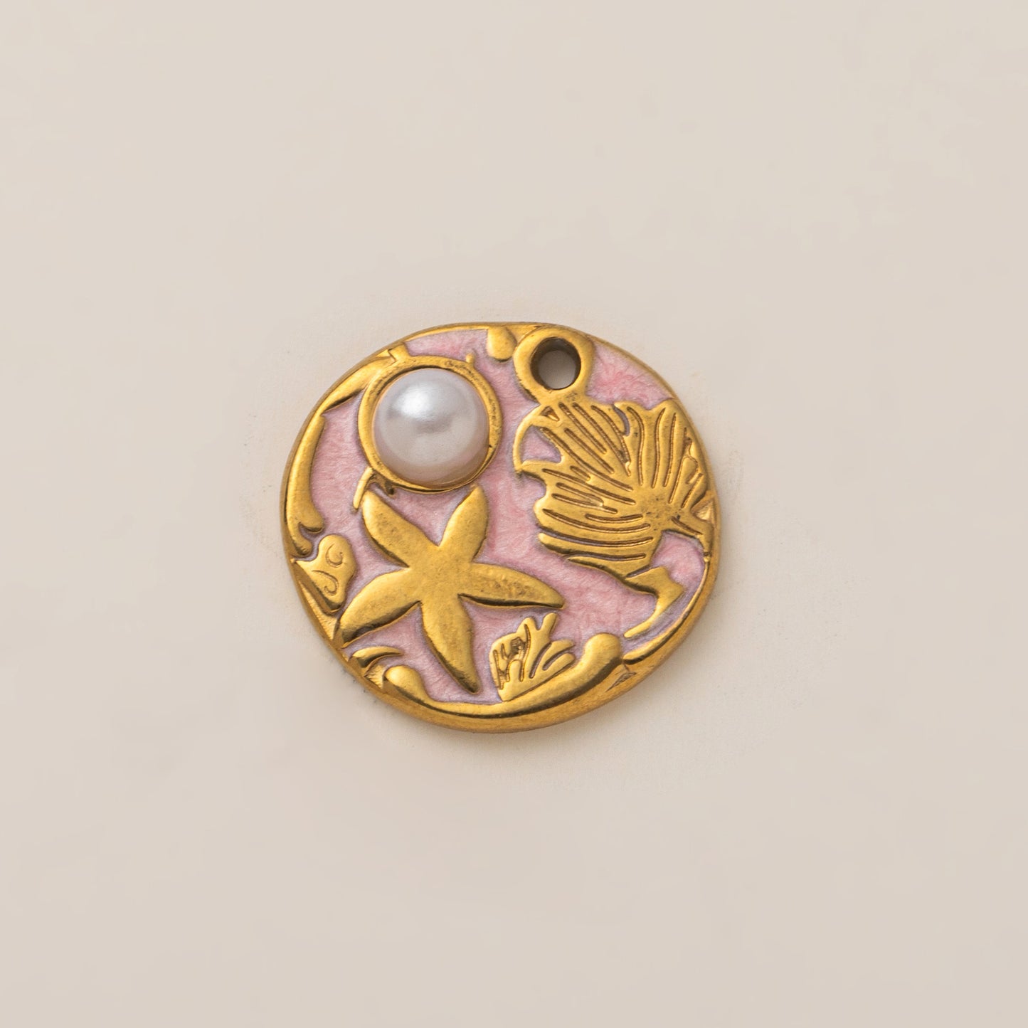 Vintage PVD 18K Gold Plated Stainless Steel Butterfly Geometric Charm Bar