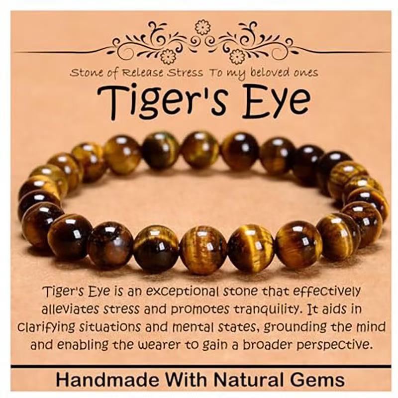 Minimalist Natural Stone Beaded Bracelet Unisex Geometric Round Handmade Jewelry Gift