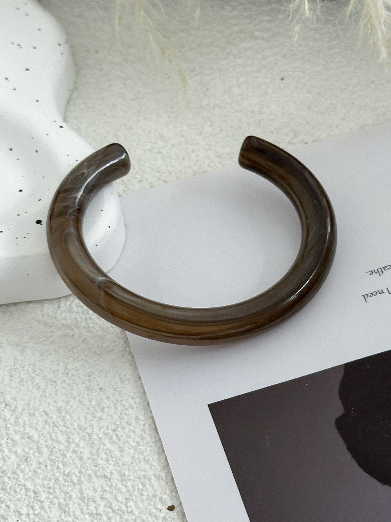Fashion Irregular Geometric Acrylic Drip Oil Gradient Wide Cuff Bracelet for Women