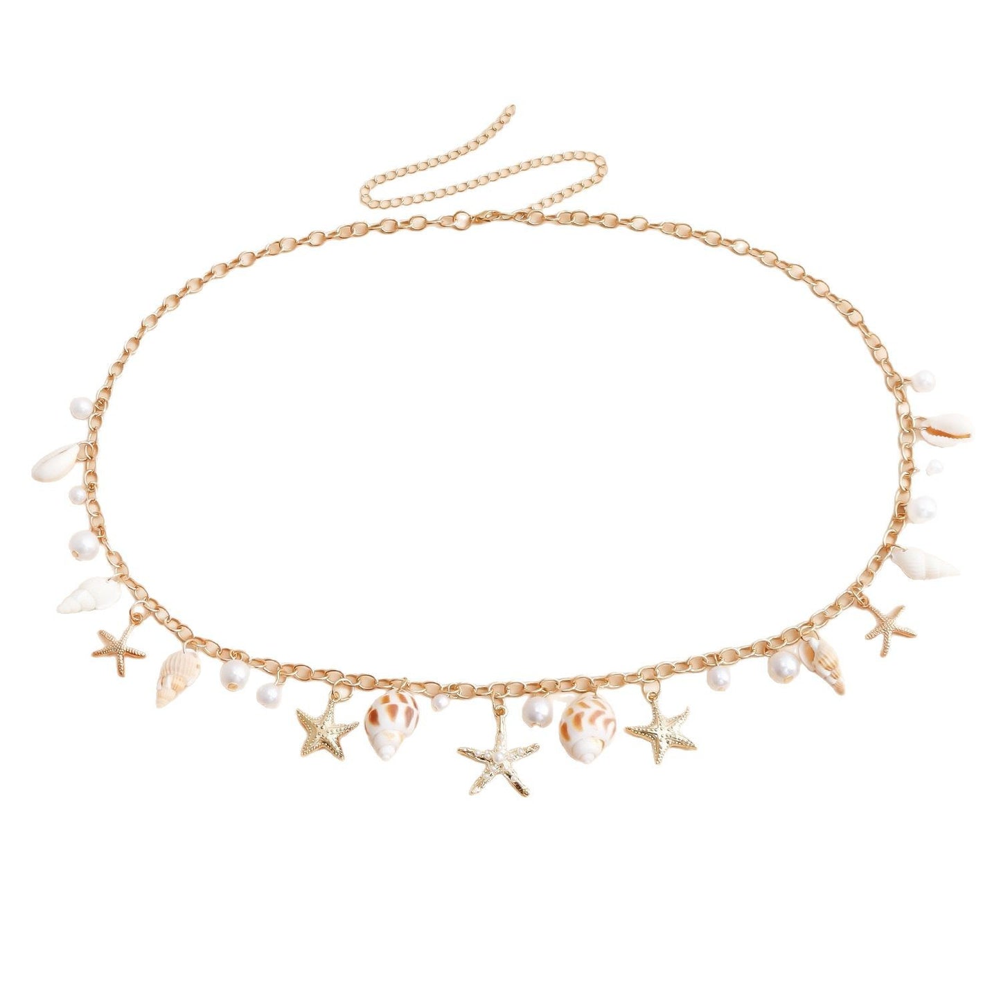 Cadena para el cuerpo con colgante de estrella y lágrima de aleación para mujer