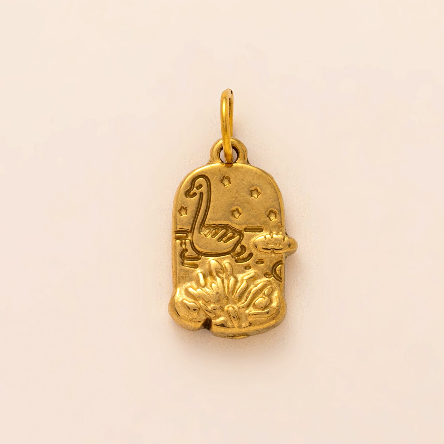 Vintage 18K Gold Plated Stainless Steel Camera Kettle Pendant Charm Bar