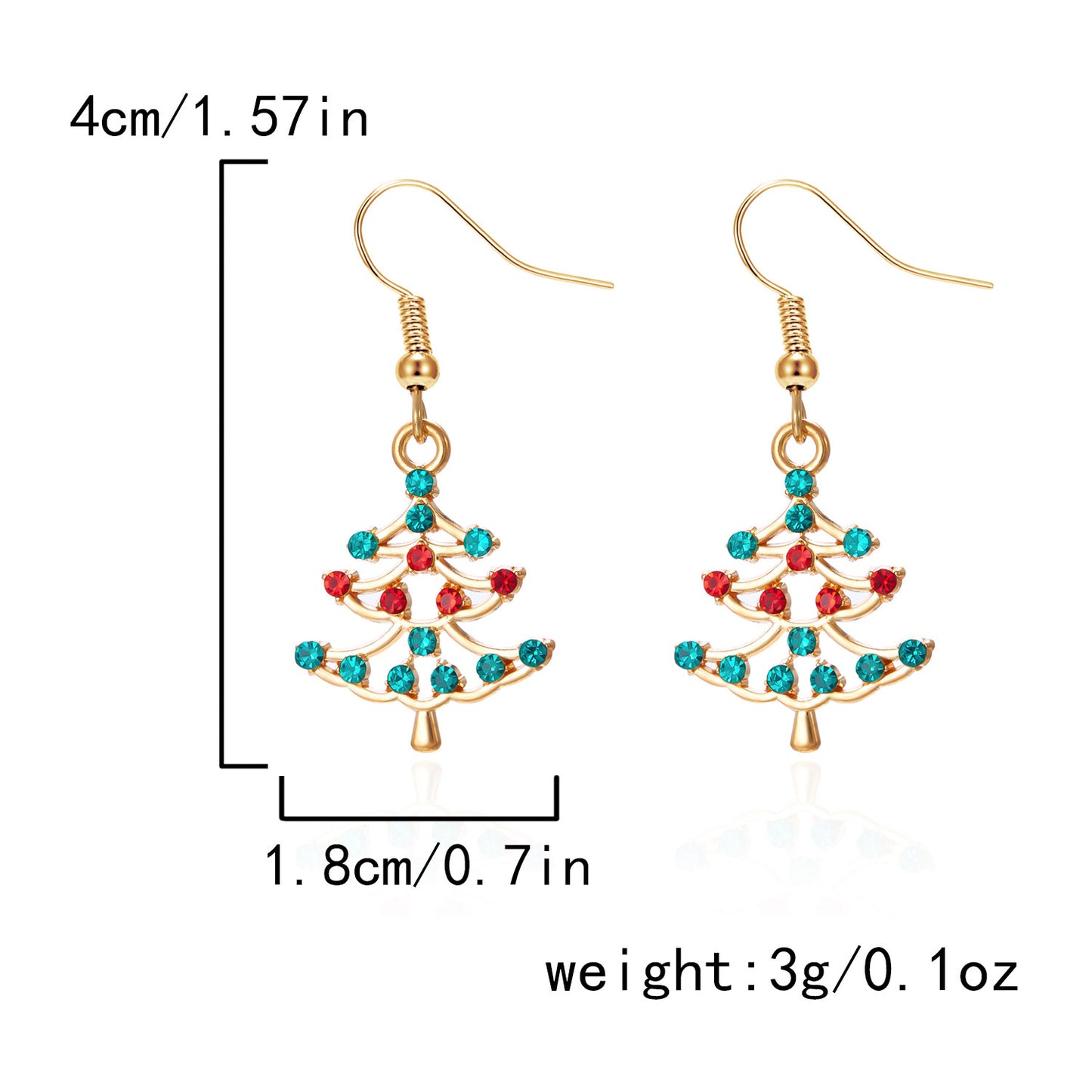 Pendientes de Navidad de aleación a la moda con forma de lazo y acabado chapado para mujer, con motivos navideños de copos de nieve, renos y Papá Noel.