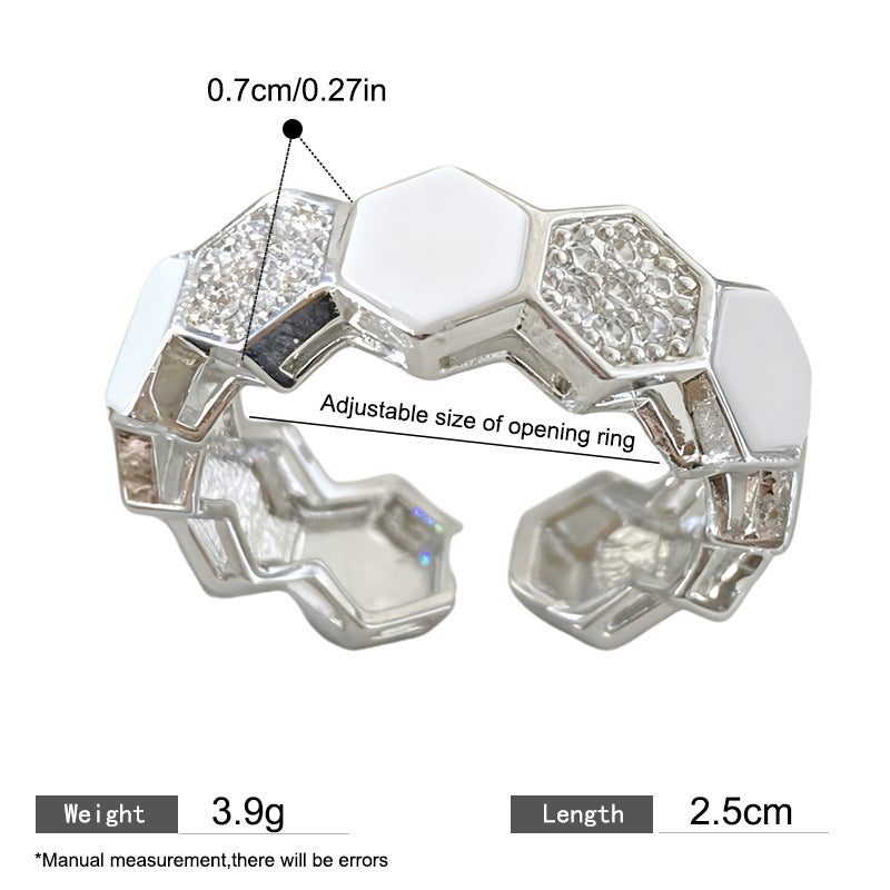 Sweet Elegant Heart Butterfly Brass Ring with Cubic Zirconia Handmade Adjustable