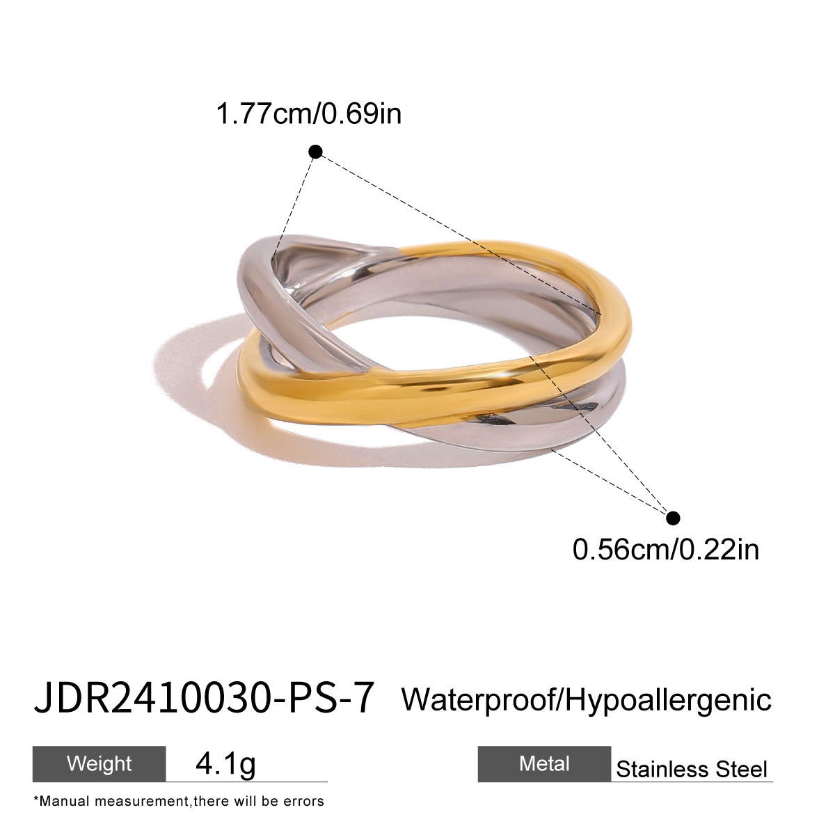 Anillo de Acero Inoxidable Geométrico Minimalista para Mujer con Diseño Cruzado y Estética Premium