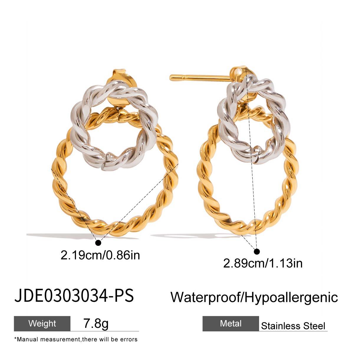 Minimalist Round Geometric Plated Stainless Steel Earrings for Women