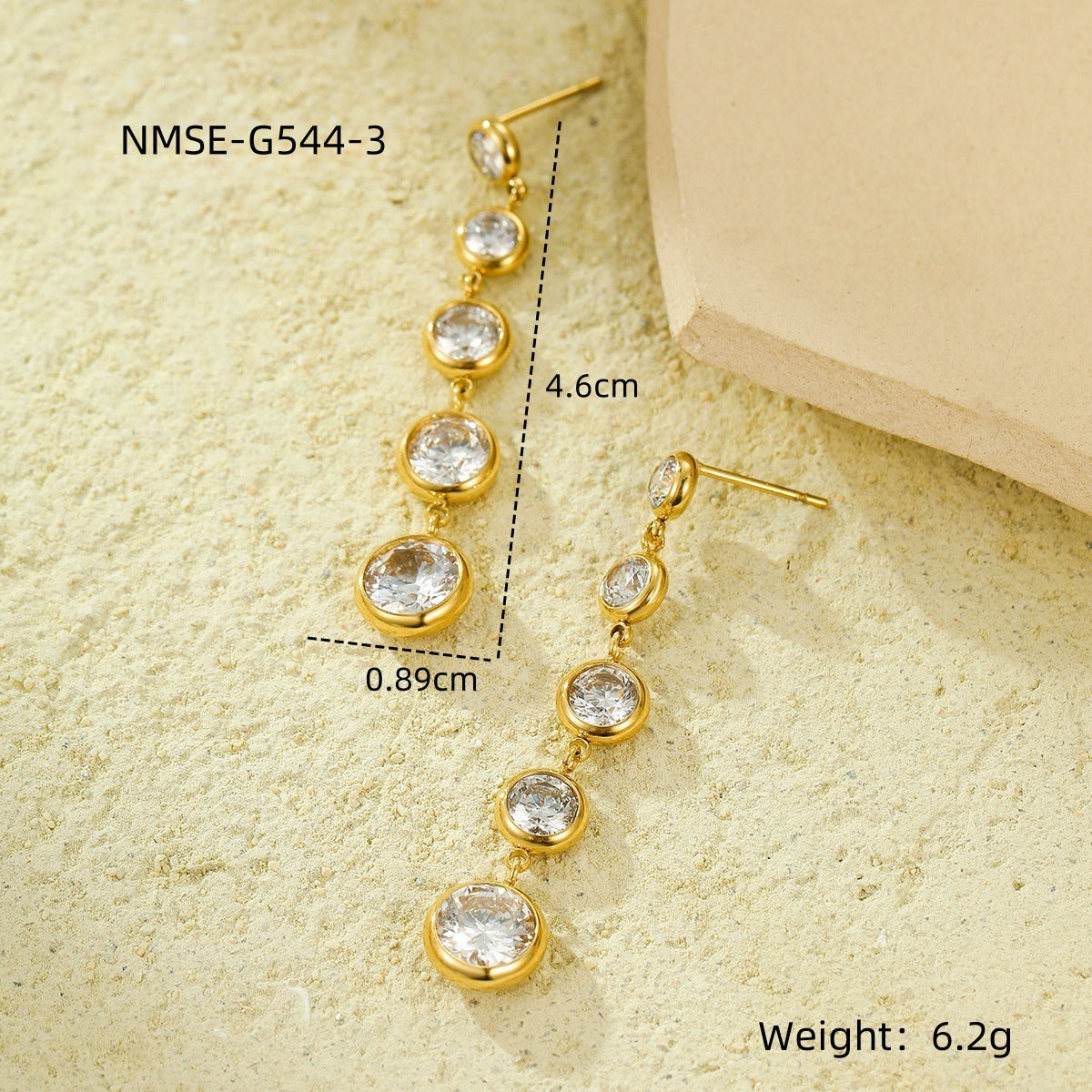 Pendientes largos de borla estilo vintage de acero inoxidable con detalles de diamantes de imitación para mujer