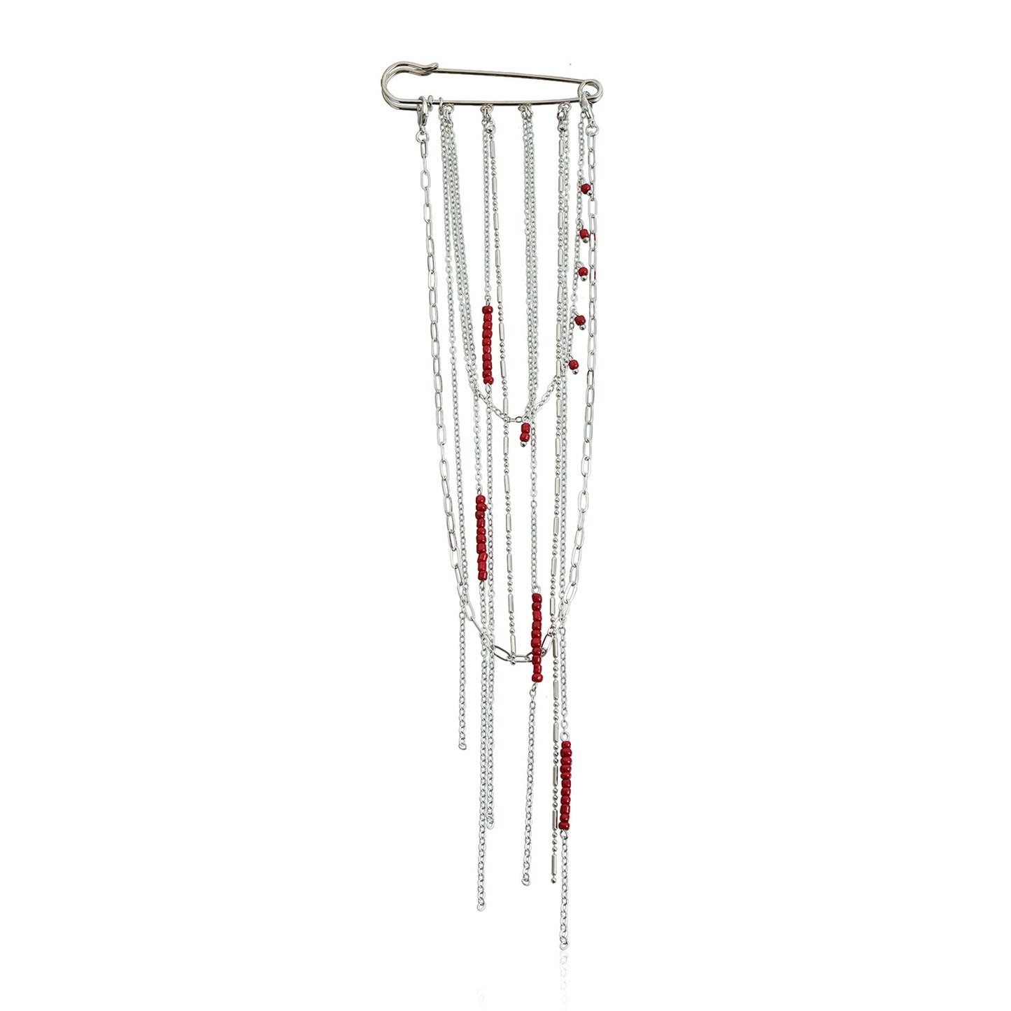 Casual Geometric Alloy Plated Necklace with Red Bead and Tassel for Women