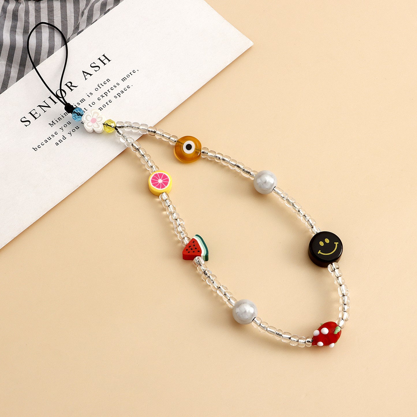 Bohemian Sweet Floral Alloy Plated Phone Chain for Women