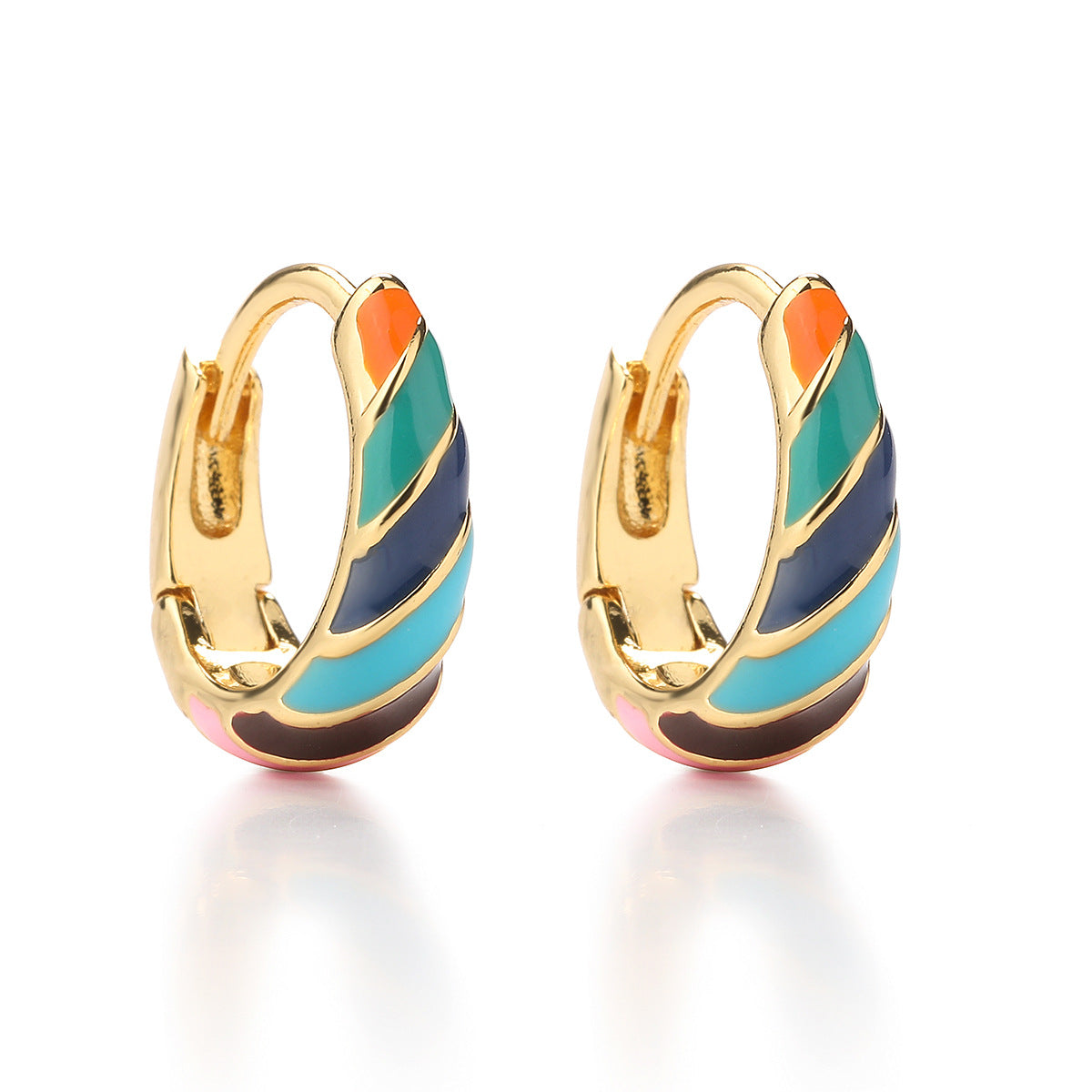 Bohemian Style Irregular Geometric Copper Hoop Earrings with Gold Plating for Women