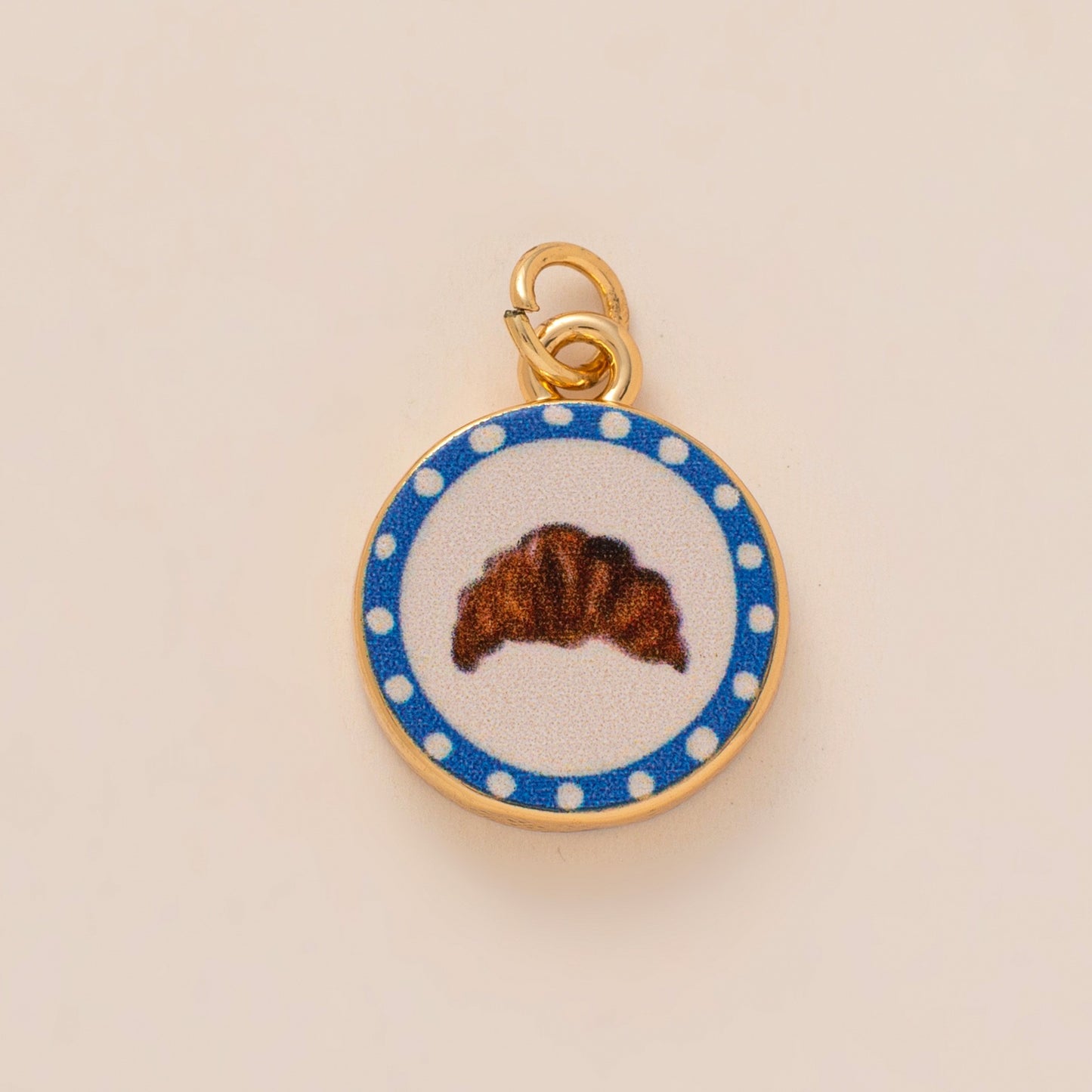 Sweet Floral Brass Plated Persimmon and Note Shoe Charm with Yellow Tulle Bow