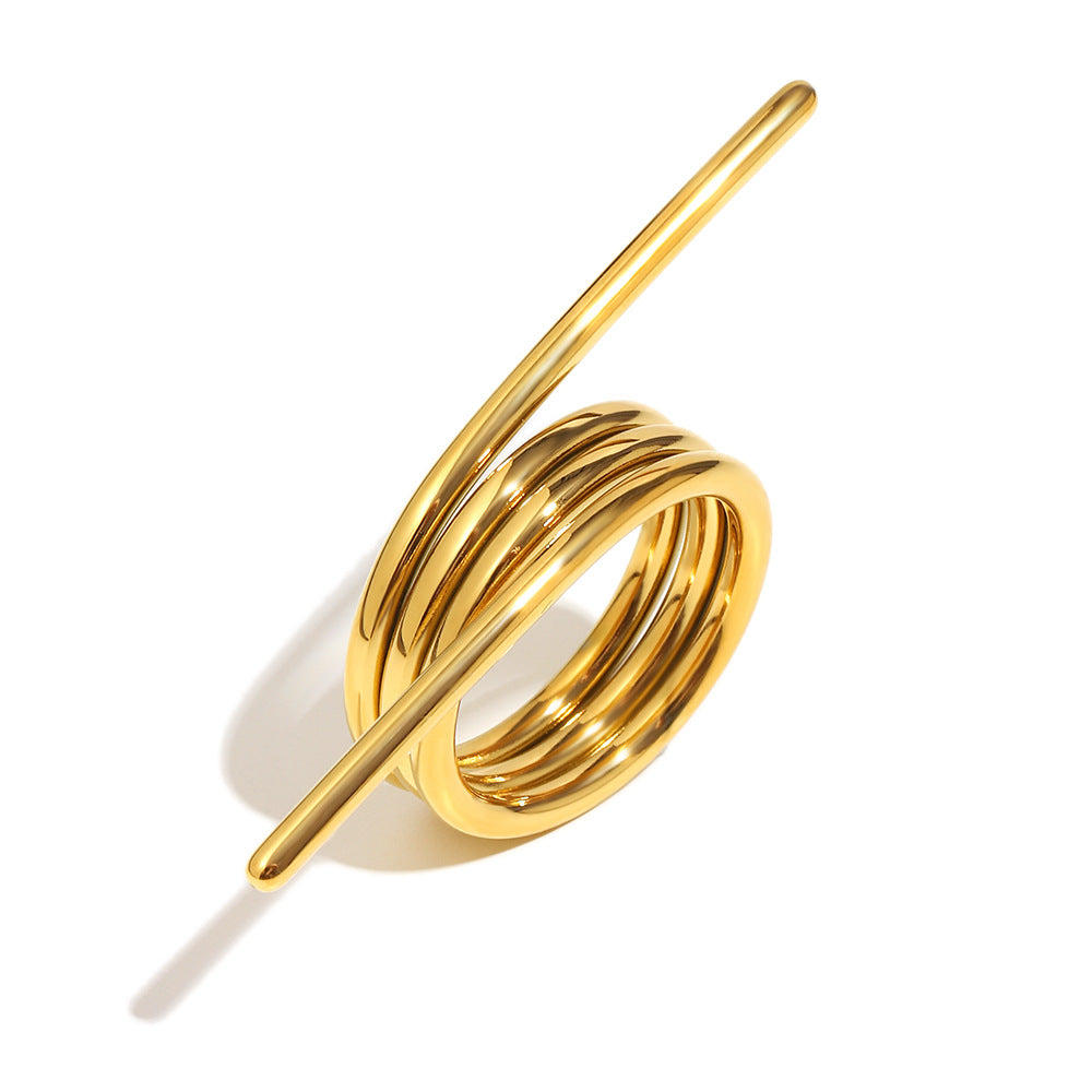 Bracciale da donna in acciaio inossidabile placcato oro 18K dal design geometrico alla moda