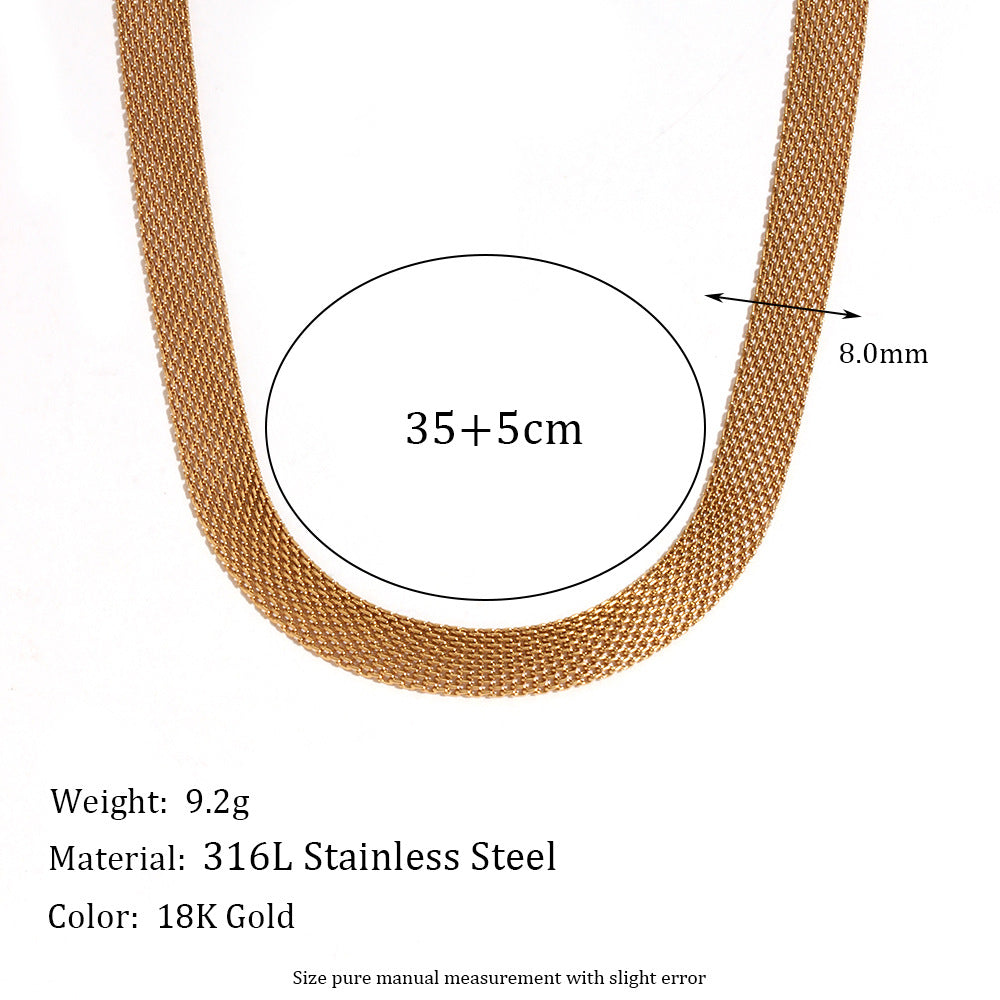 Set di collane girocollo da donna minimaliste geometriche in acciaio inossidabile placcate oro 18K
