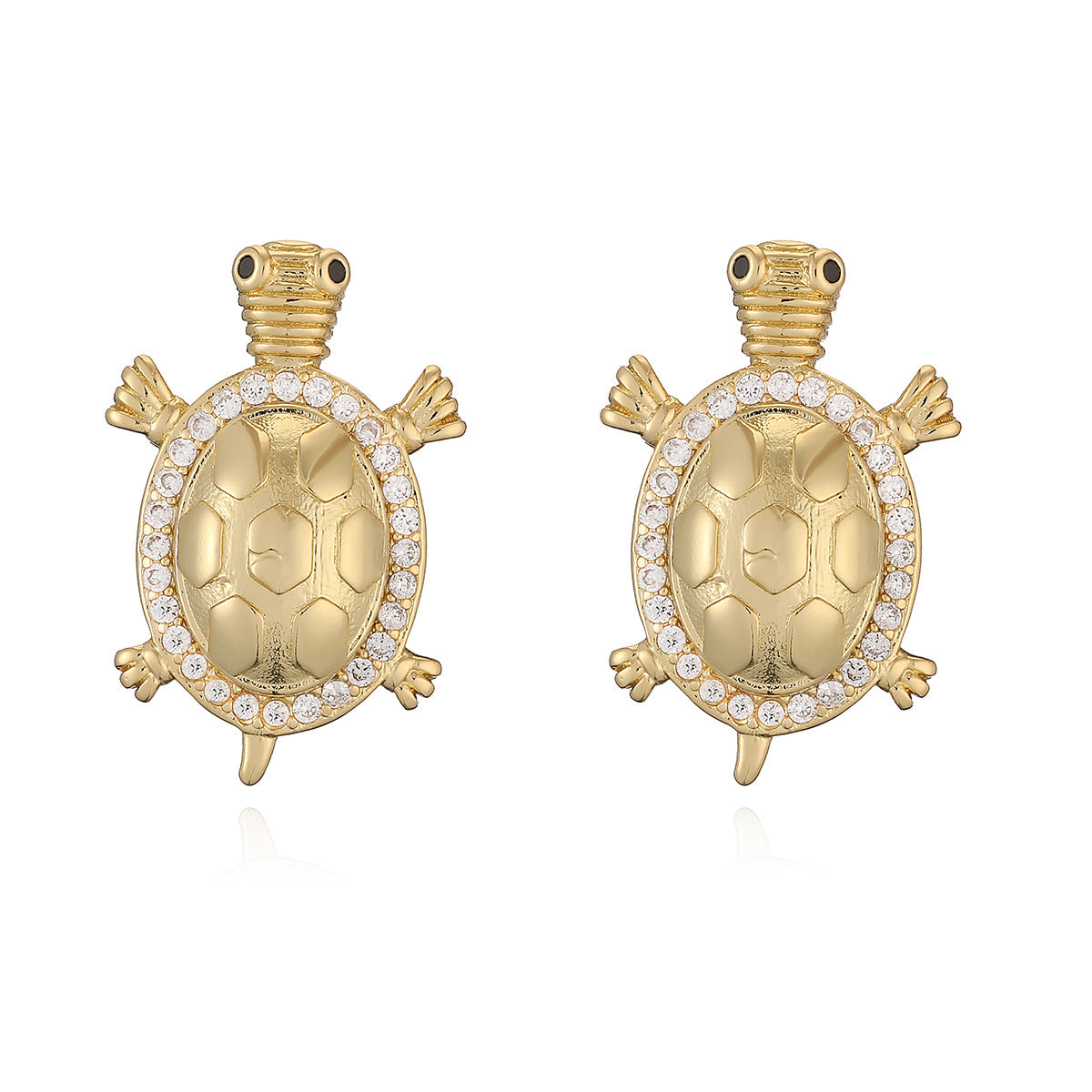 Minimalist Geometric Rabbit Turtle Animal Brass Earrings for Women