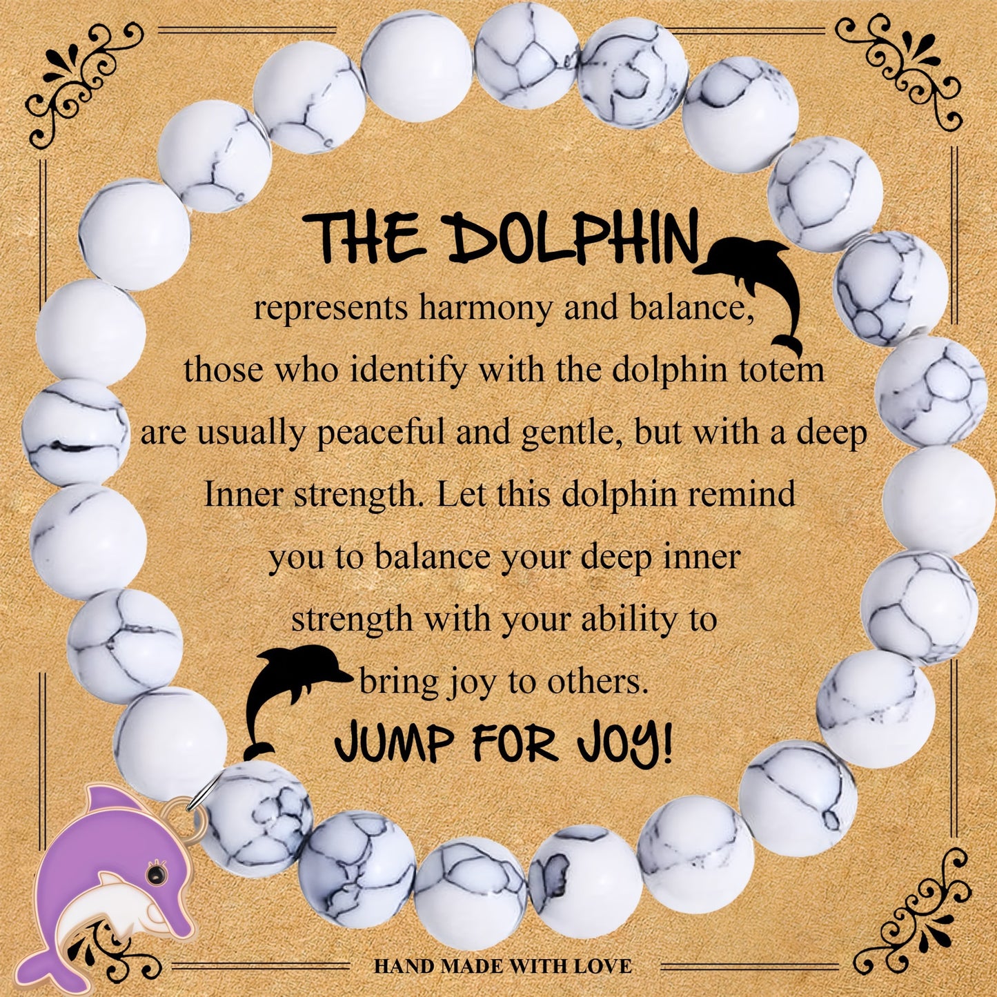 Minimalist Alloy Dolphin Charm Bracelet Unisex Adjustable Beaded Hand Jewelry