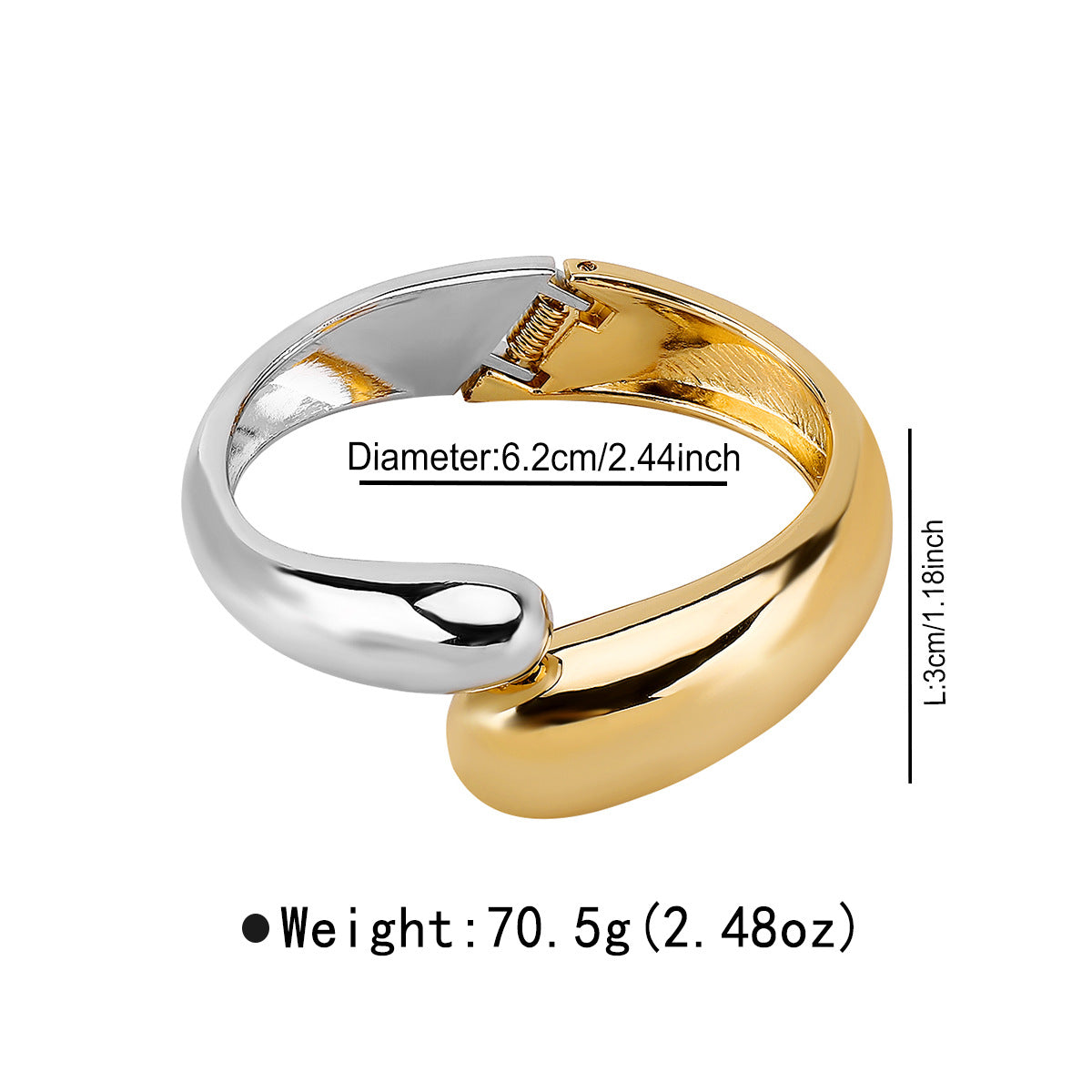Pulsera geométrica de aleación dulce y atrevida con diseño irregular de doble cabeza, brazalete minimalista electrochapado de estética fría para mujer