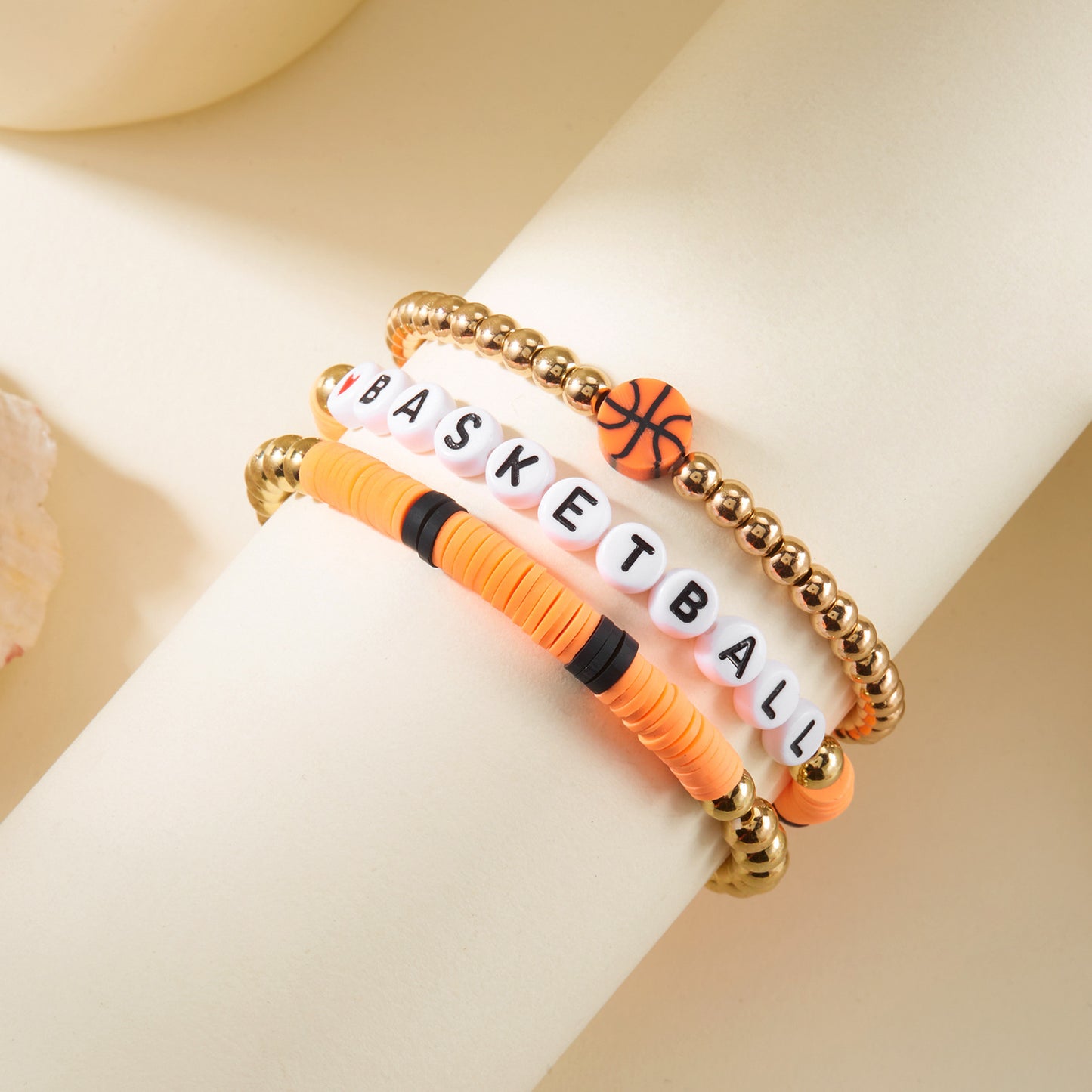 Casual Letter Acrylic Plated Bracelet Set