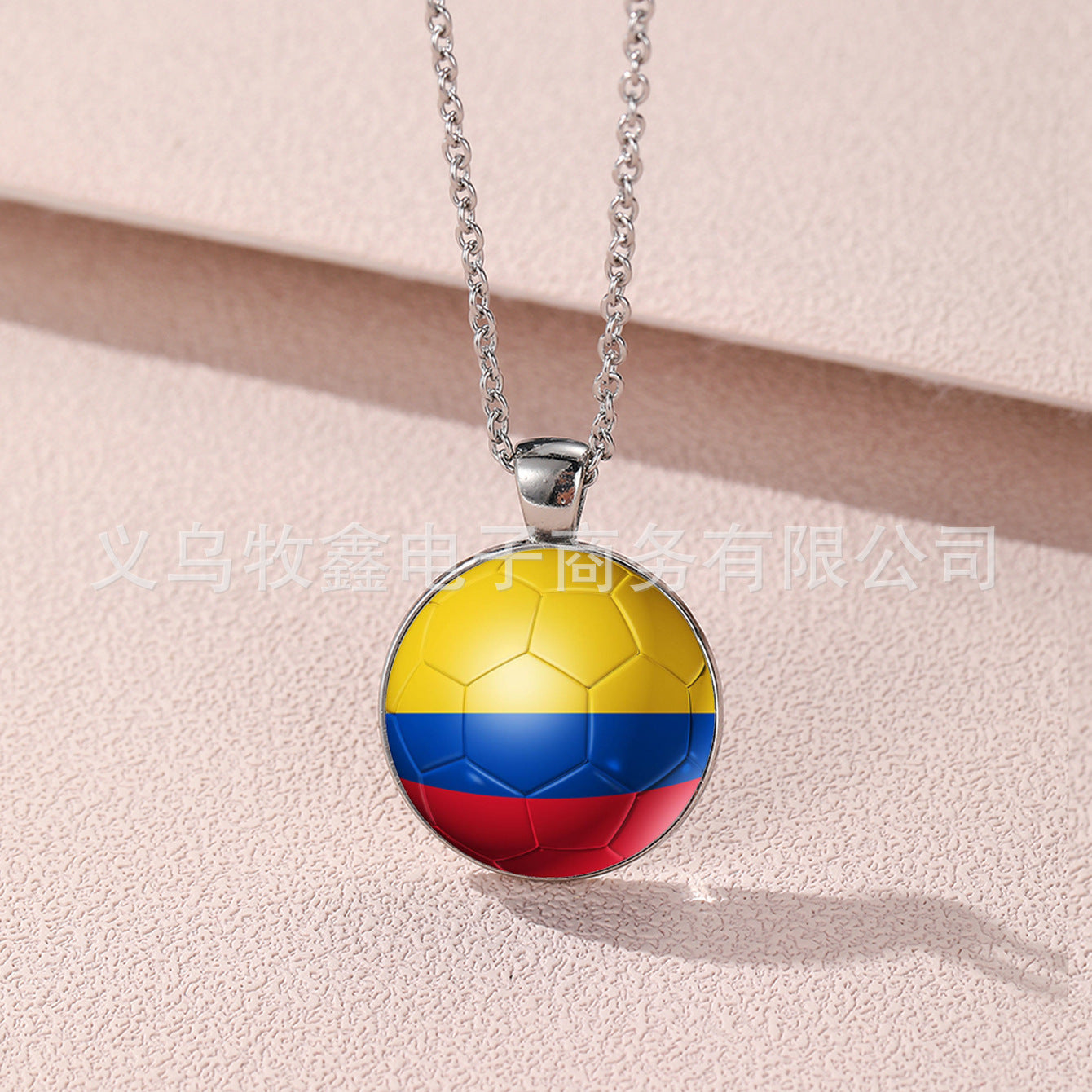 Geometric Cartoon Alloy Pendant Necklace Unisex World Cup Commemorative Jewelry