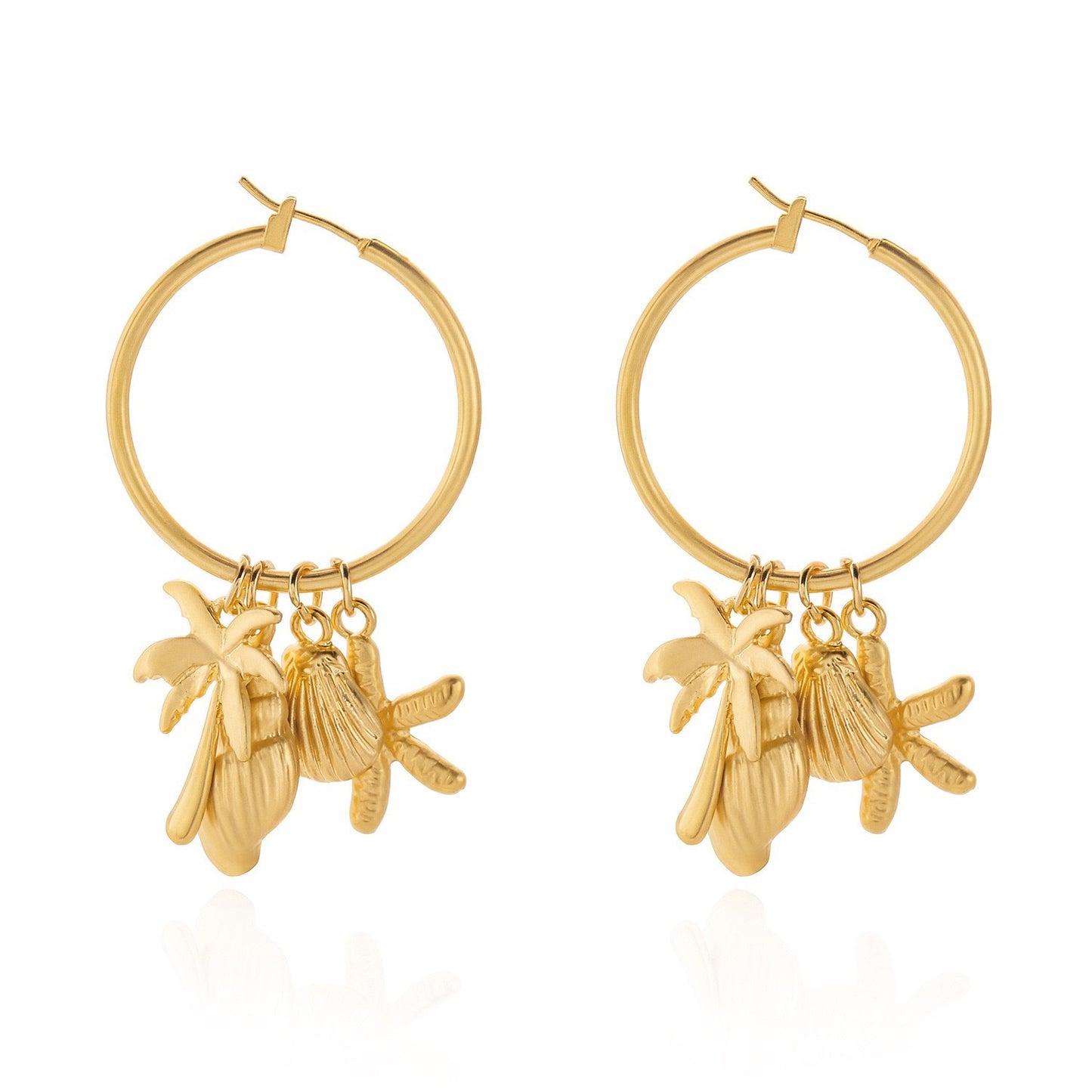 Sweet Geometric Starfish Alloy Plated Earrings