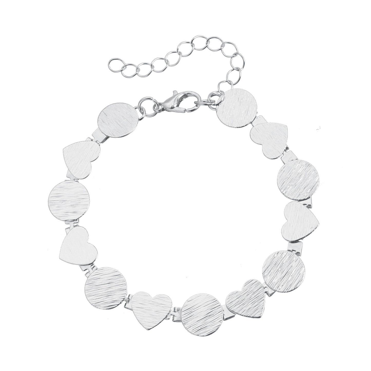 Vintage Geometric Heart Round Brushed Alloy Necklace Casual Daily Wear