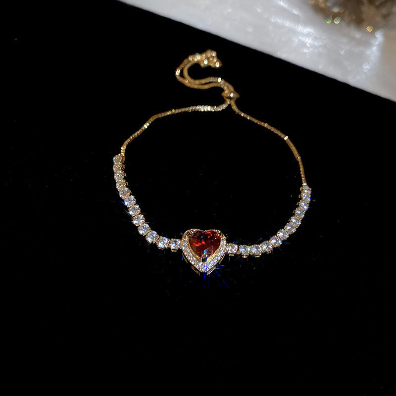 Luxury Elegant Geometric Alloy Plated Bracelet with Cubic Zirconia for Women