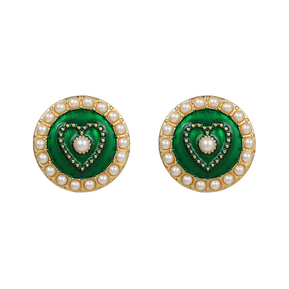 Minimalist Elegant Geometric Alloy Plated Earrings with Pearl
