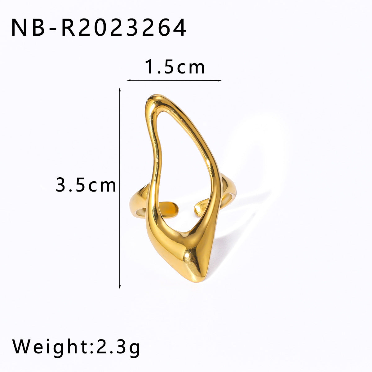 Minimalist Star-Shaped Geometric Stainless Steel Ring with 18K Gold Plating and Shell-Inspired Texture for Women