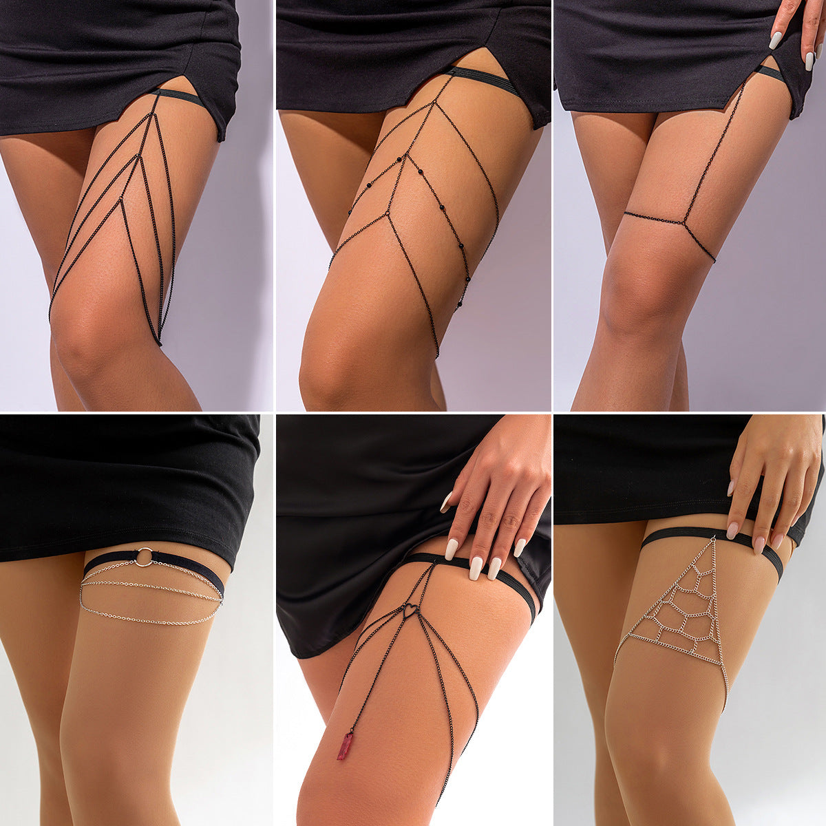 Casual Geometric Body Chain Leg Garter with Tassel for Women