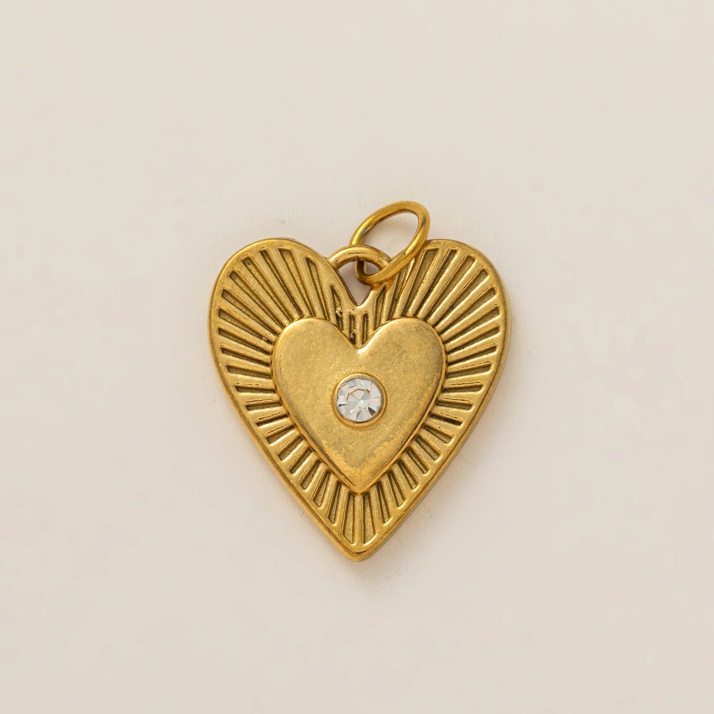 Vintage Plated Stainless Steel Heart Geometric Charm Bar