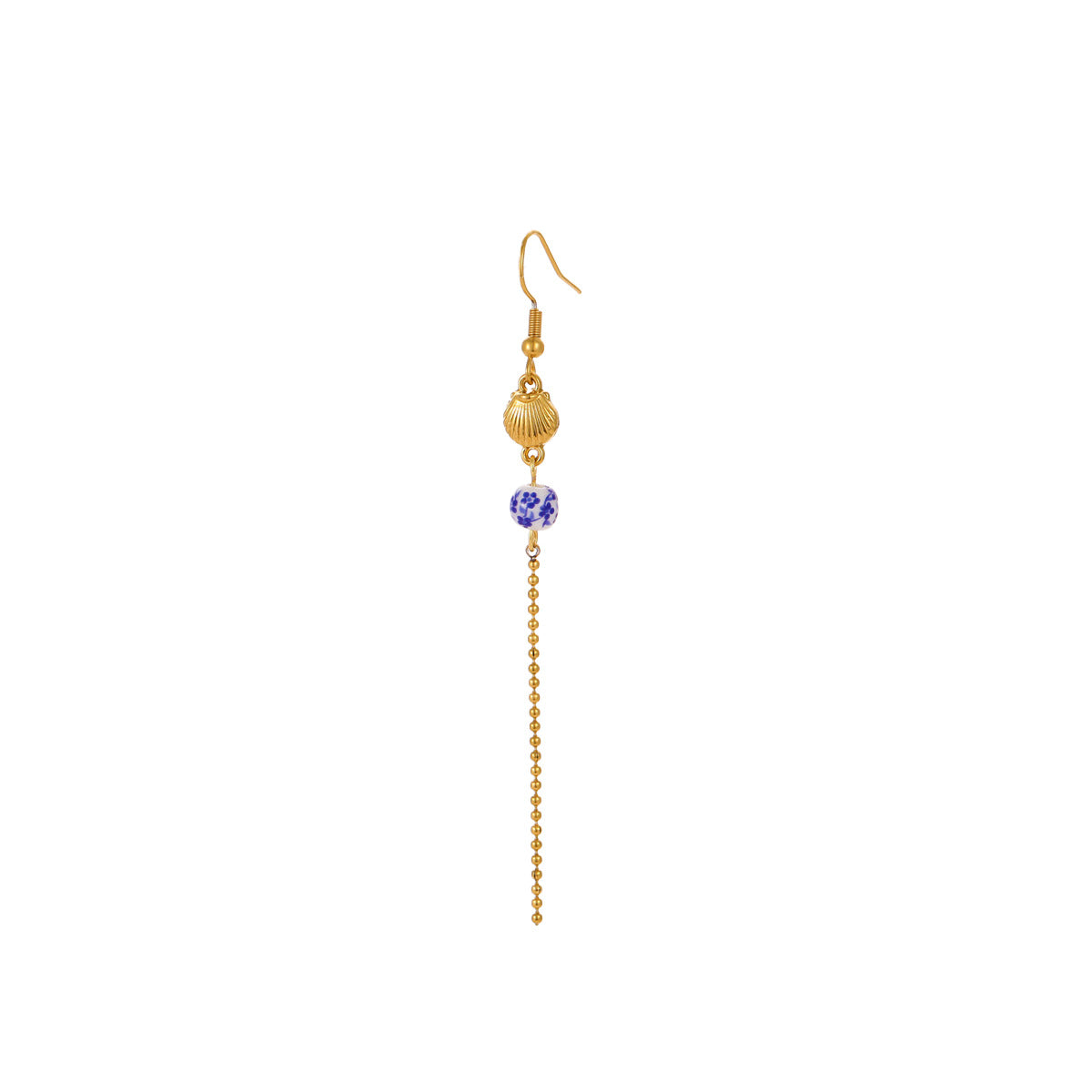 Pendientes de Acero Inoxidable con Forma de Estrella, Acentos de Concha de Cerámica y Estrella, Diseño Electrochapado Inspirado en el Océano para Mujeres