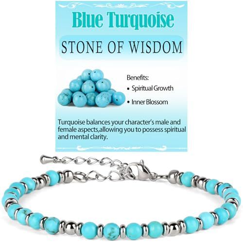 Sweet Geometric Gemstone Beaded Stainless Steel Adjustable Bracelet