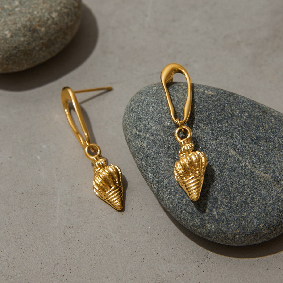 18K Gold Plated Geometric Stainless Steel Earrings for Women