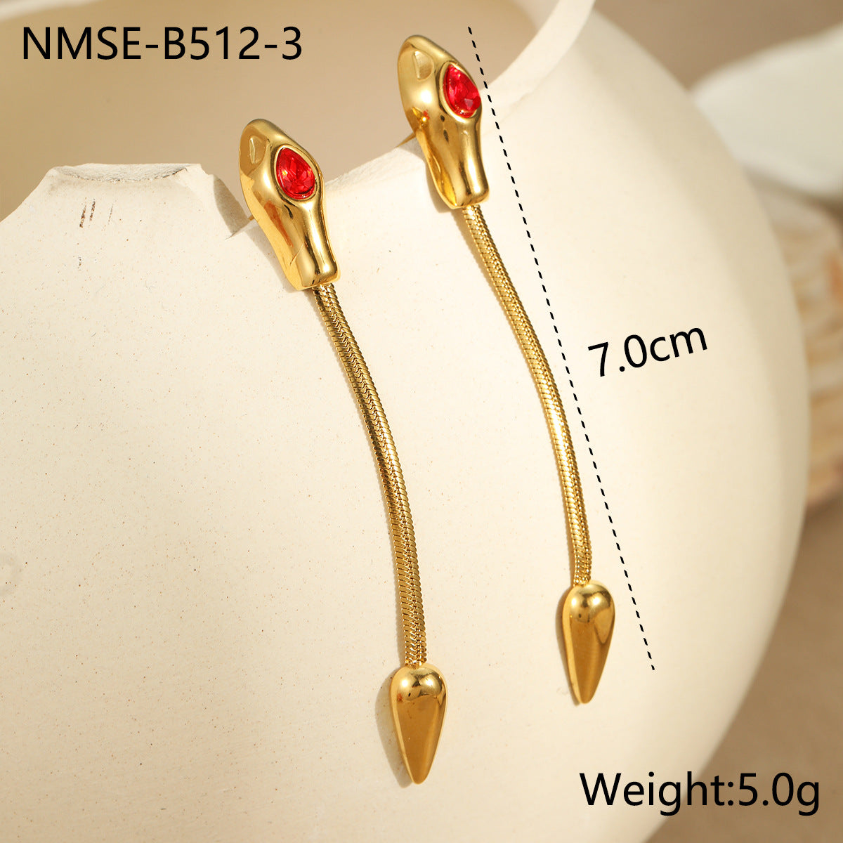 Minimalist Stainless Steel Snake-Shaped Geometric Earrings for Women with Plated Finish