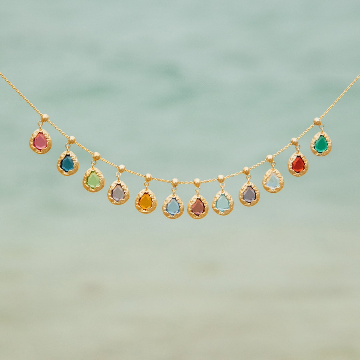 Teardrop Stainless Steel PVD Gold Plated Necklace for Unisex