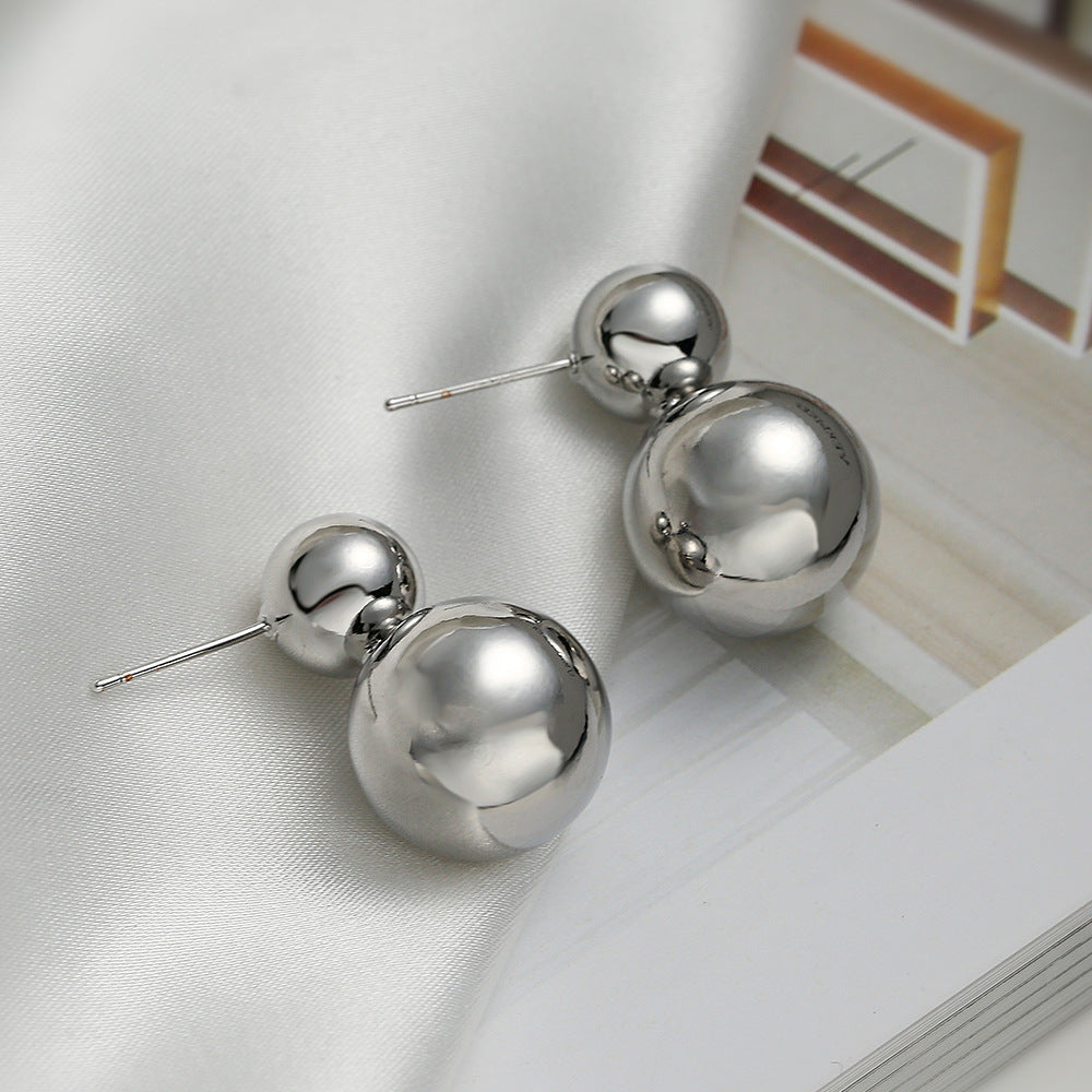Orecchini a perno geometrici minimalisti in rame con placcatura in oro vero per donna, forma irregolare, gioielli di moda per tutti i giorni