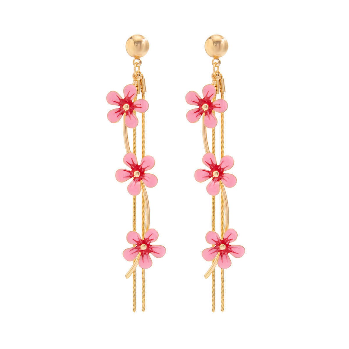 Sweet Floral Plated Iron Earrings for Women
