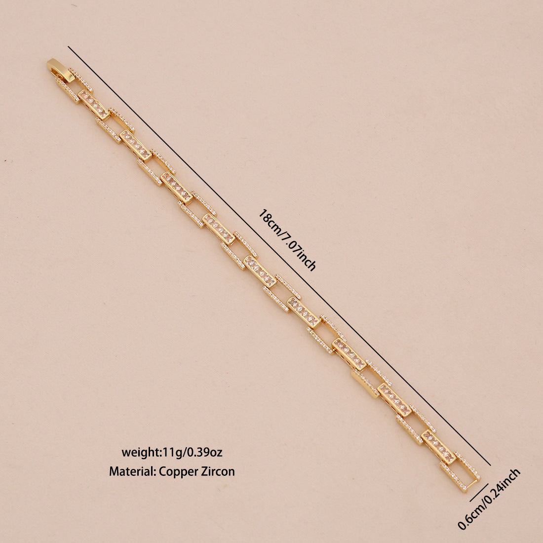 Fashionable Snake-Shaped Zirconia Micro-Paved Copper Bracelet for Women with Luxe Minimalist Appeal