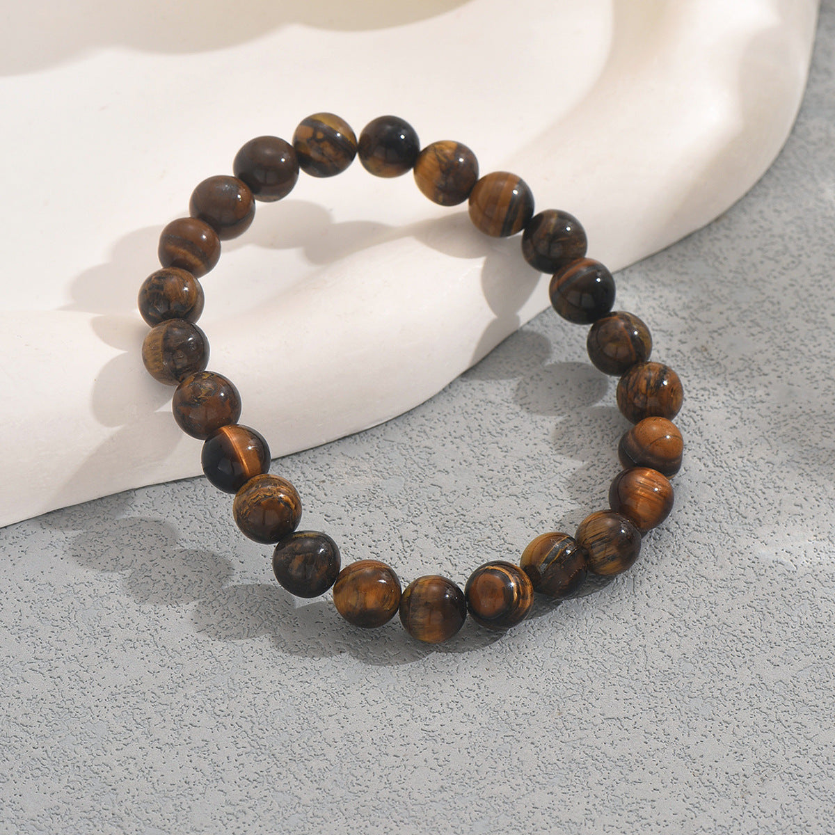 Retro Minimalist Geometric Braided Bracelet for Men and Women Handmade Natural Stone Beaded Wristband
