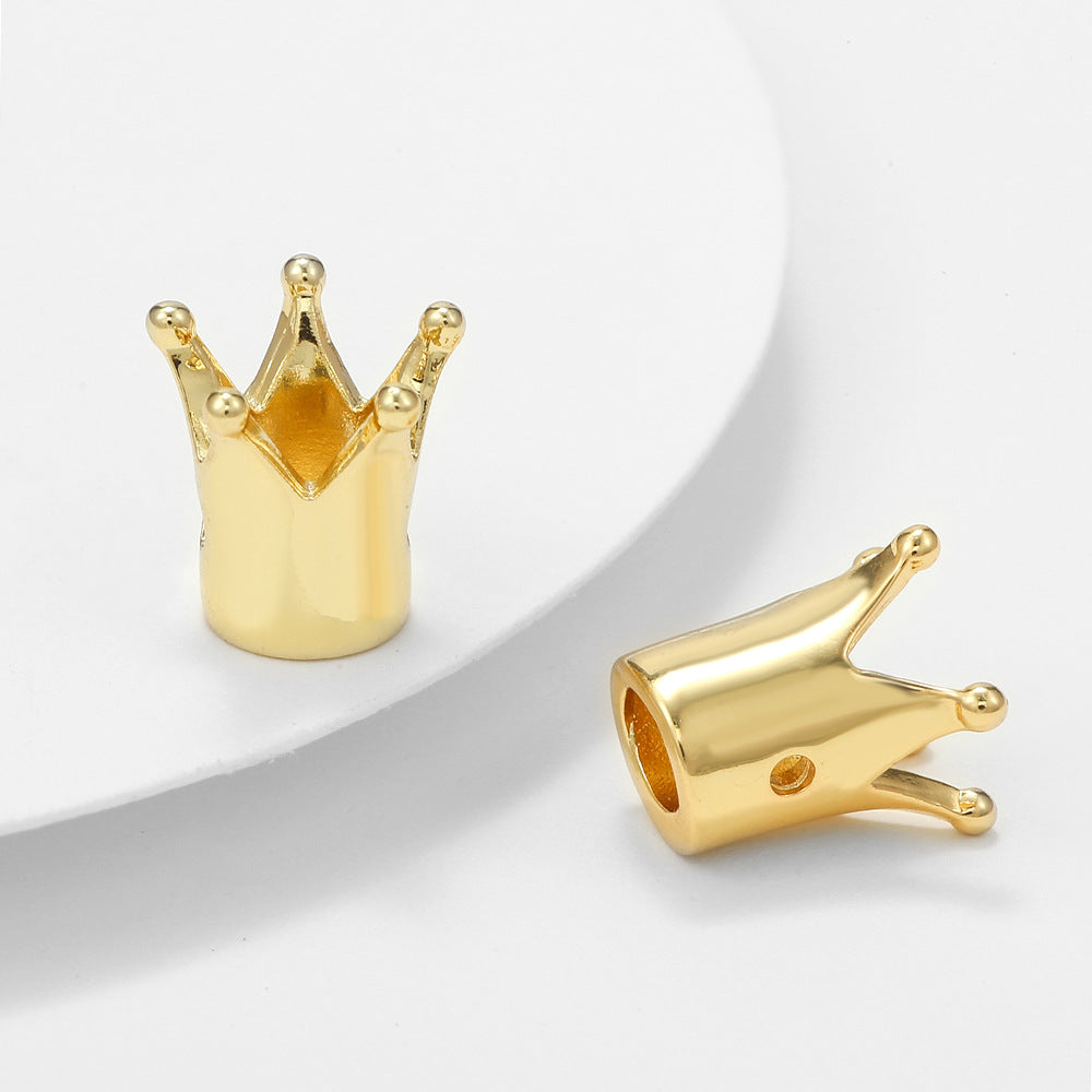 Minimalist Plated Brass Crown Charm Bar for DIY Necklace Bracelet Beading Spacer