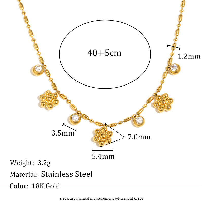 Minimalist Geometric Stainless Steel Plated 18K Gold Fine Chain Tassel Pendant Necklace for Women