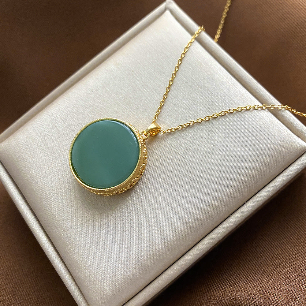 Collana con Ciondolo Floreale Minimalista per Donne e Uomini in Acciaio al Titanio con Catena a Serpente, Finitura Galvanizzata e Design Irregolare
