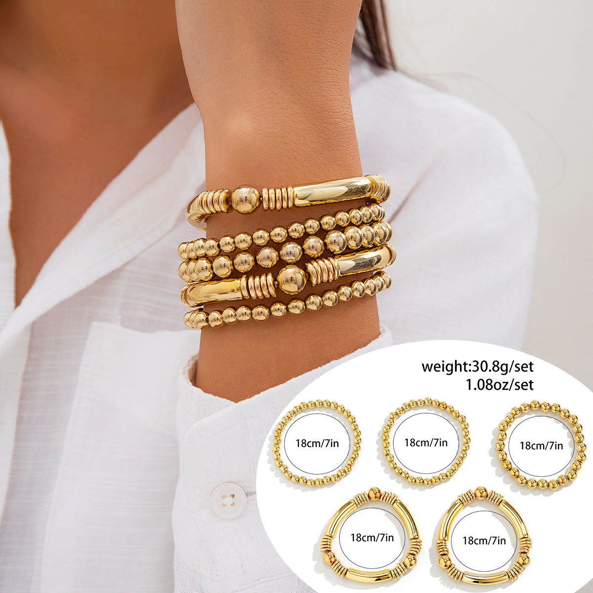 Bracciale da donna in lega con ciondolo a cuore minimalista, finitura placcata e dettaglio a catena
