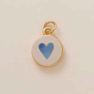 Minimalist Luxury Heart Shaped 18K Gold Plated Brass Pendant with Fruit and Floral Motifs
