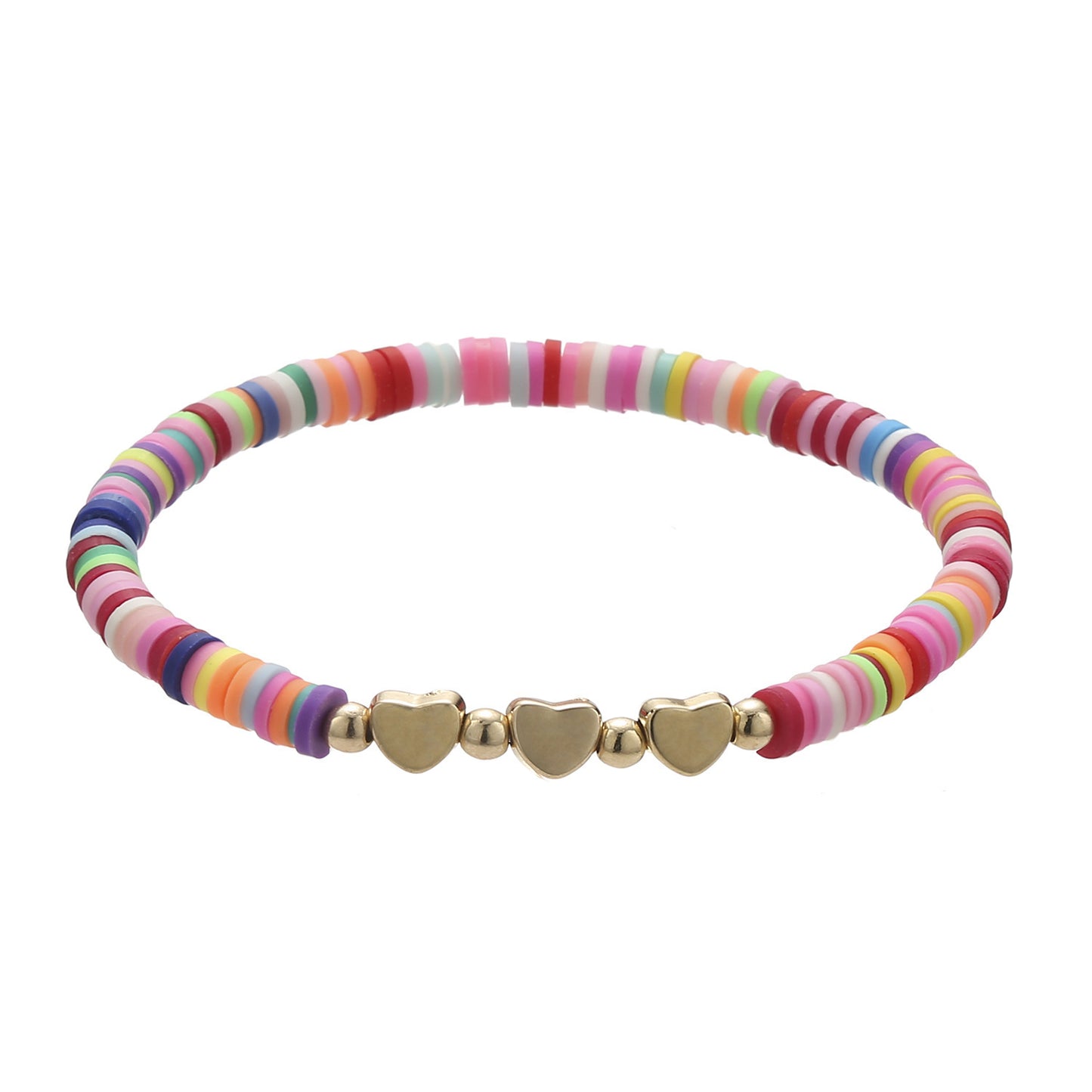 Handmade Heart Shaped Resin Bracelet Unisex Colorful Slice Bangle with Music Note Elements