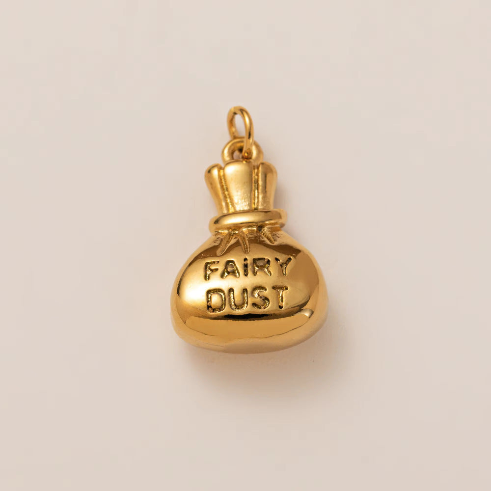 Vintage 18K Gold Plated Stainless Steel Guitar Bag Charm Bar for Women