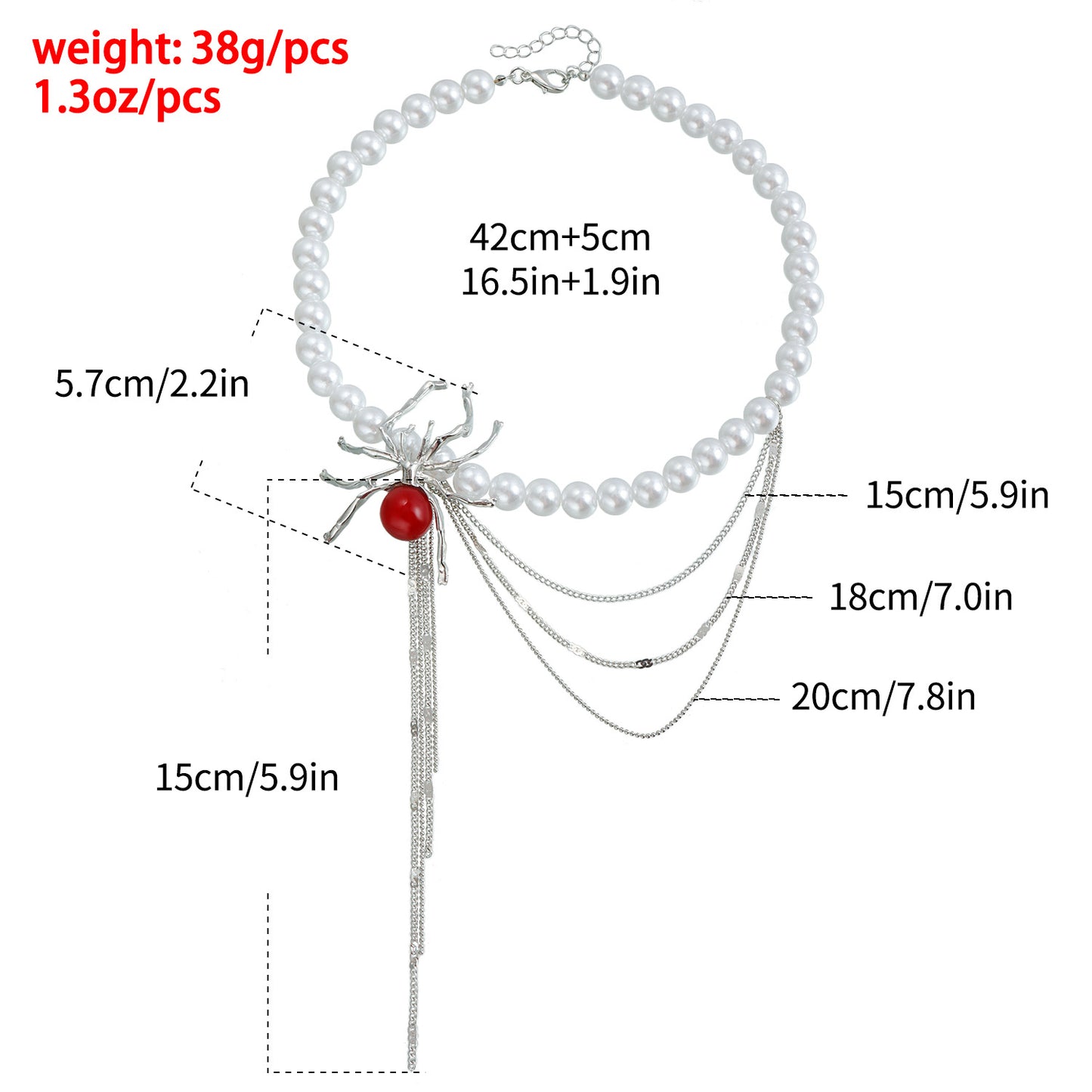Collana con ciondolo a ragno gotico scuro da donna con catena in lega e finitura placcata