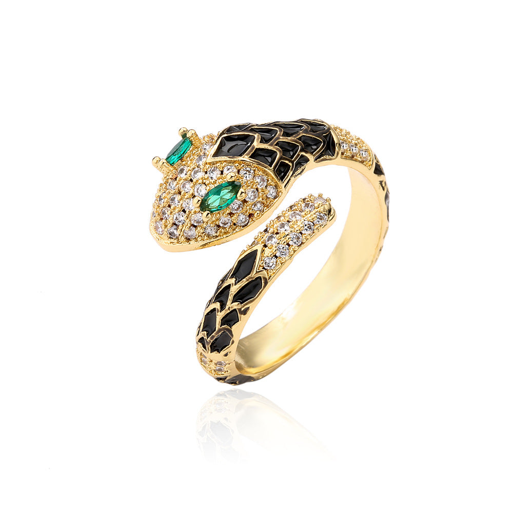 Anello Minimalista Geometrico in Rame con Zirconi Micro-Pavé per Donna