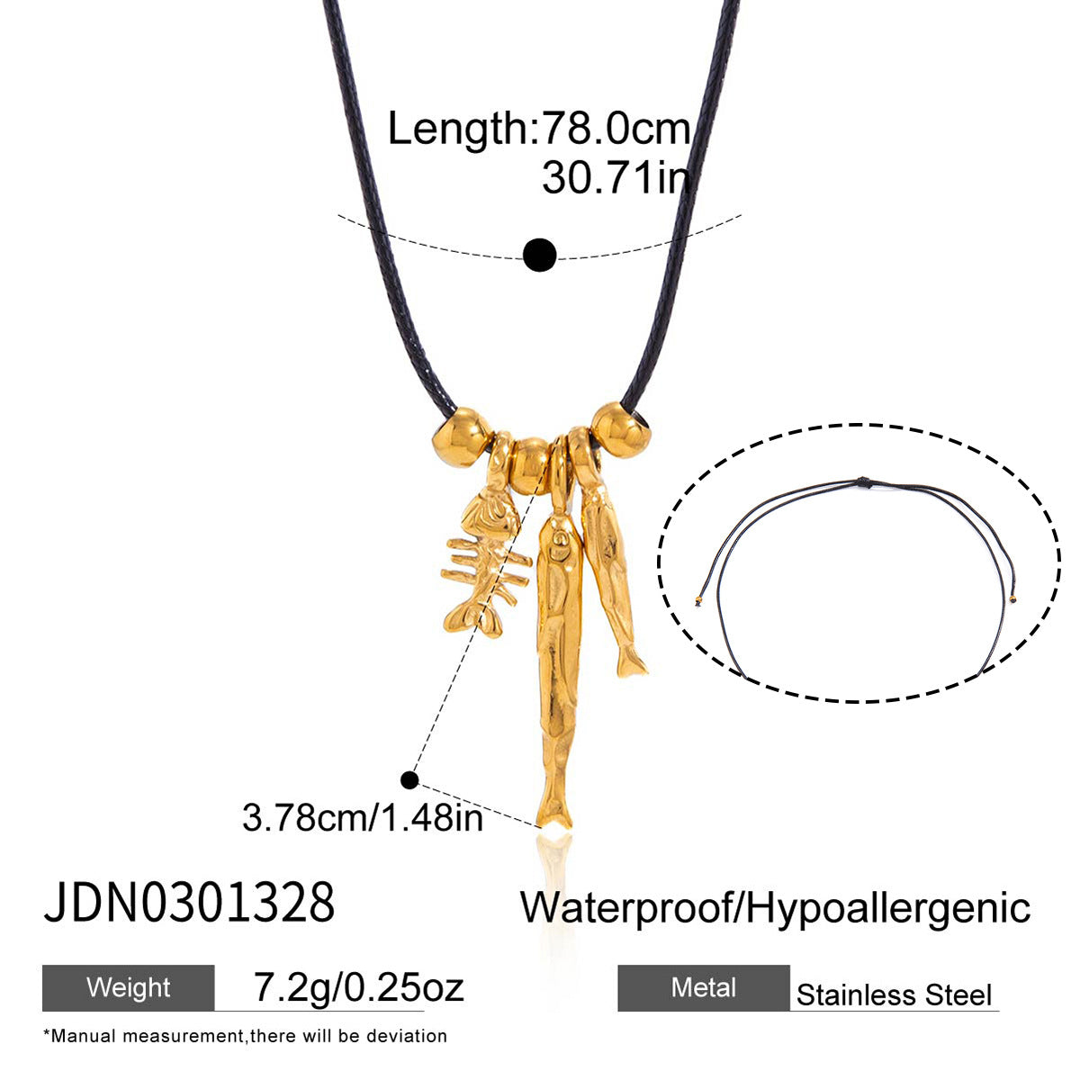 Fish Shape Titanium Steel Pendant Stainless Steel Plated Necklace and Earring Set for Women